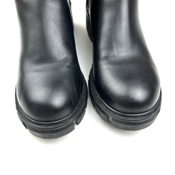 Steve Madden Hola Black Vegan Leather Lug Sole Chelsea Platform Boots size 9.5 - Picture 6 of 9